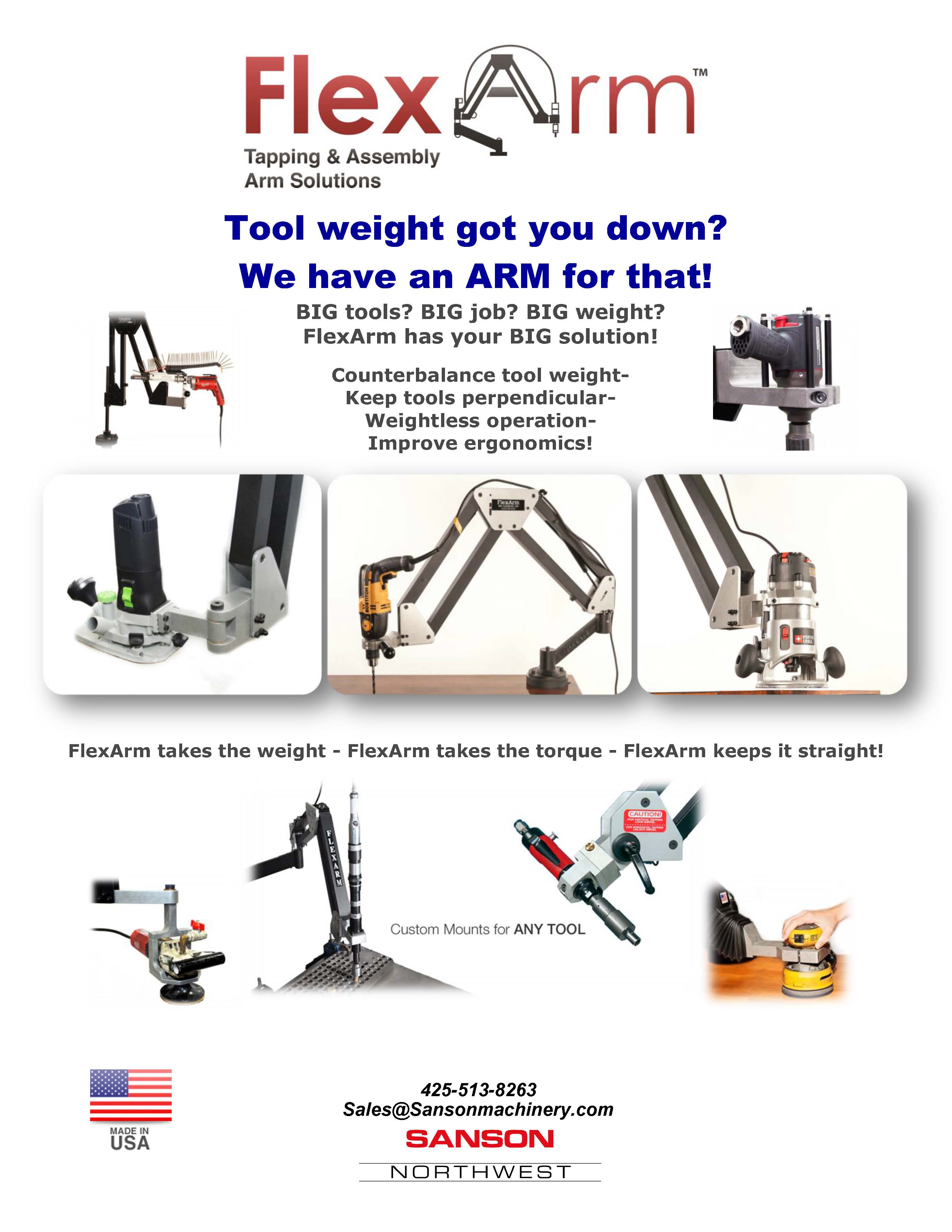 FlexArm Inc. Model GH60I Hydraulic Tapping Machine Sanson