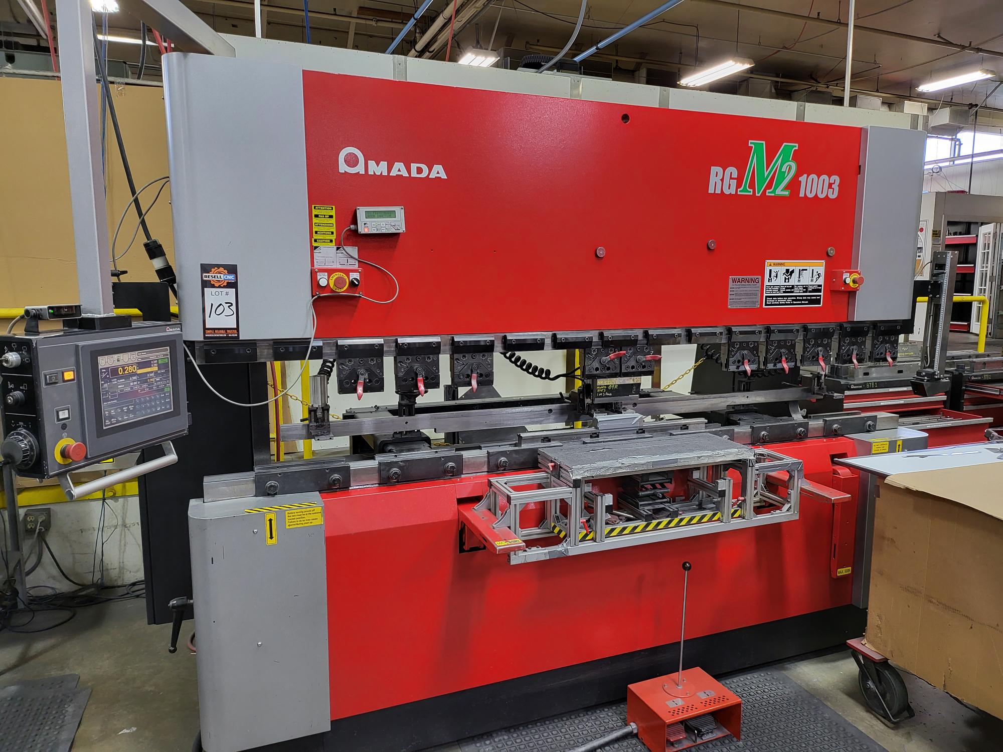 2011 Amada RG M2 1003 CNC Press Brake 10' X 110 Tons Sanson Machinery
